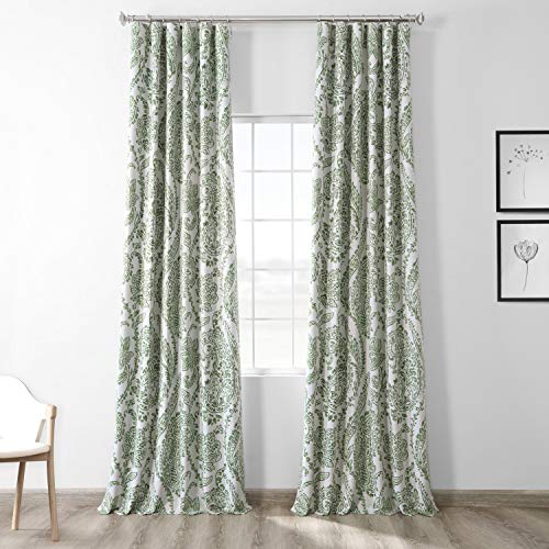 HPD Half Price Drapes Printed Room Darkening Curtain 50 X 84 (1 Panel), BOCH-KC16072B-84, Tea Time Green, W 50" x L 84" (1 Panels)