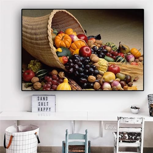 Toile fruits et légumes 30x55cm LSYALUCK pour cuisine