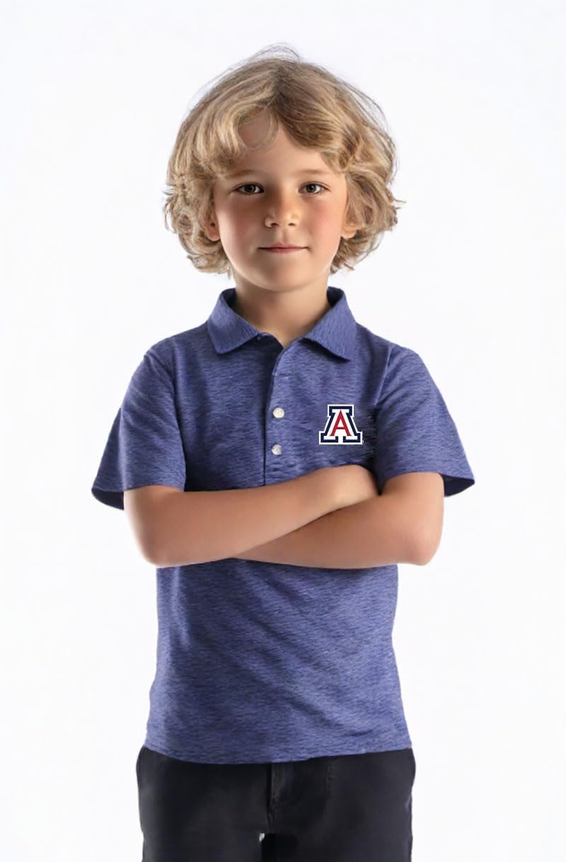 Wes and Willy Youth Boys/Girls College Sports Fan Short Sleeve Polo Cloudy Yarn