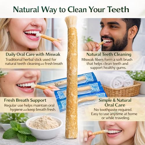 Image of Natural Miswak Stick Pack of 2 | Original Peelu Miswak for Teeth Cleaning | Herbal Toothbrush | Vacuum Packed Fresh Miswak Sticks