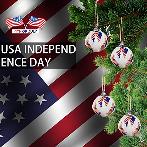 Sfcddtlg 16PCS Independence Day Hanging Ball-4th of July Patriotic Ball Ornaments Party Décor for Holiday Wedding Tree Decorations