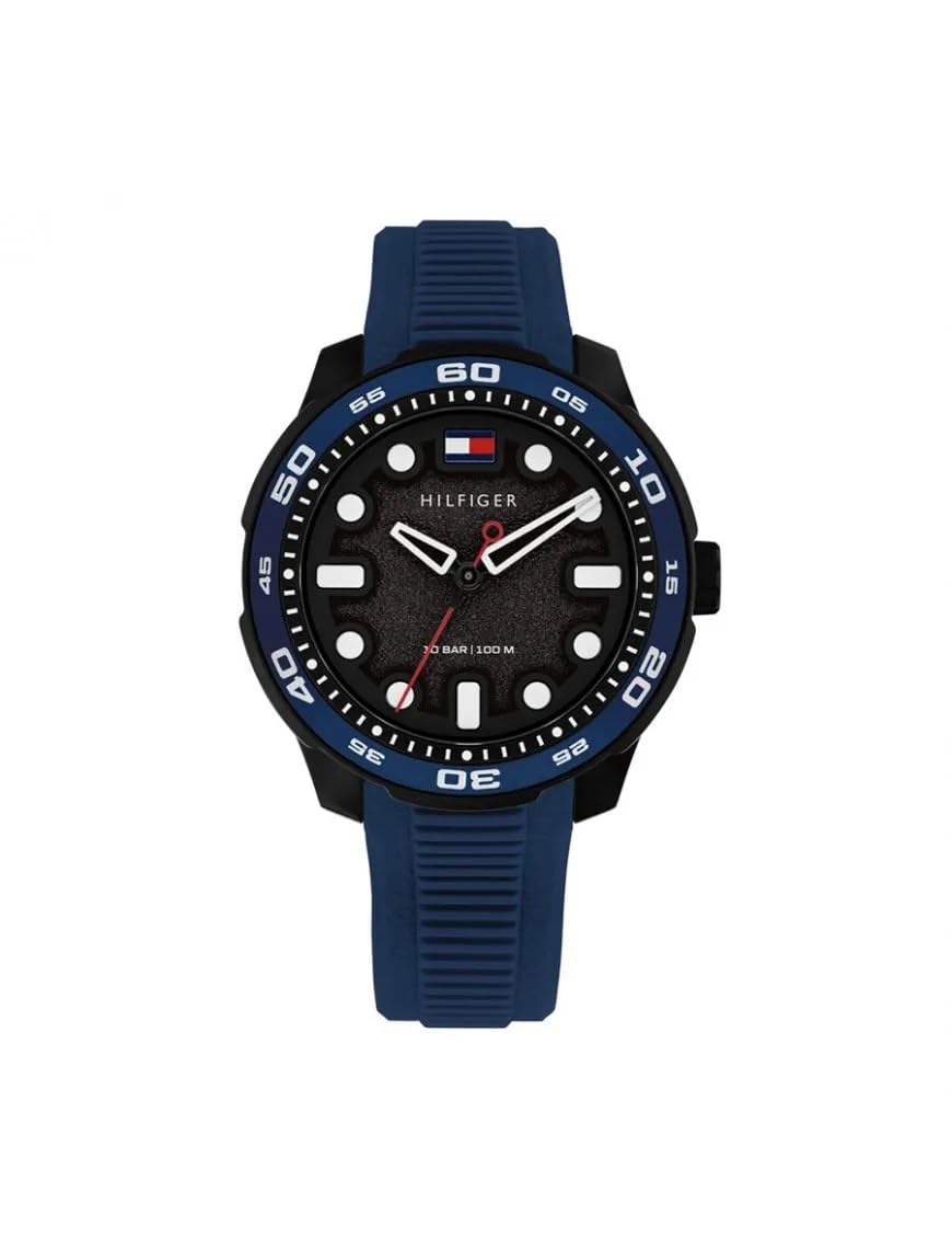 Tommy Hilfiger Reloj Niño 1720053 Caucho Azul y Negro Analógico 100 m