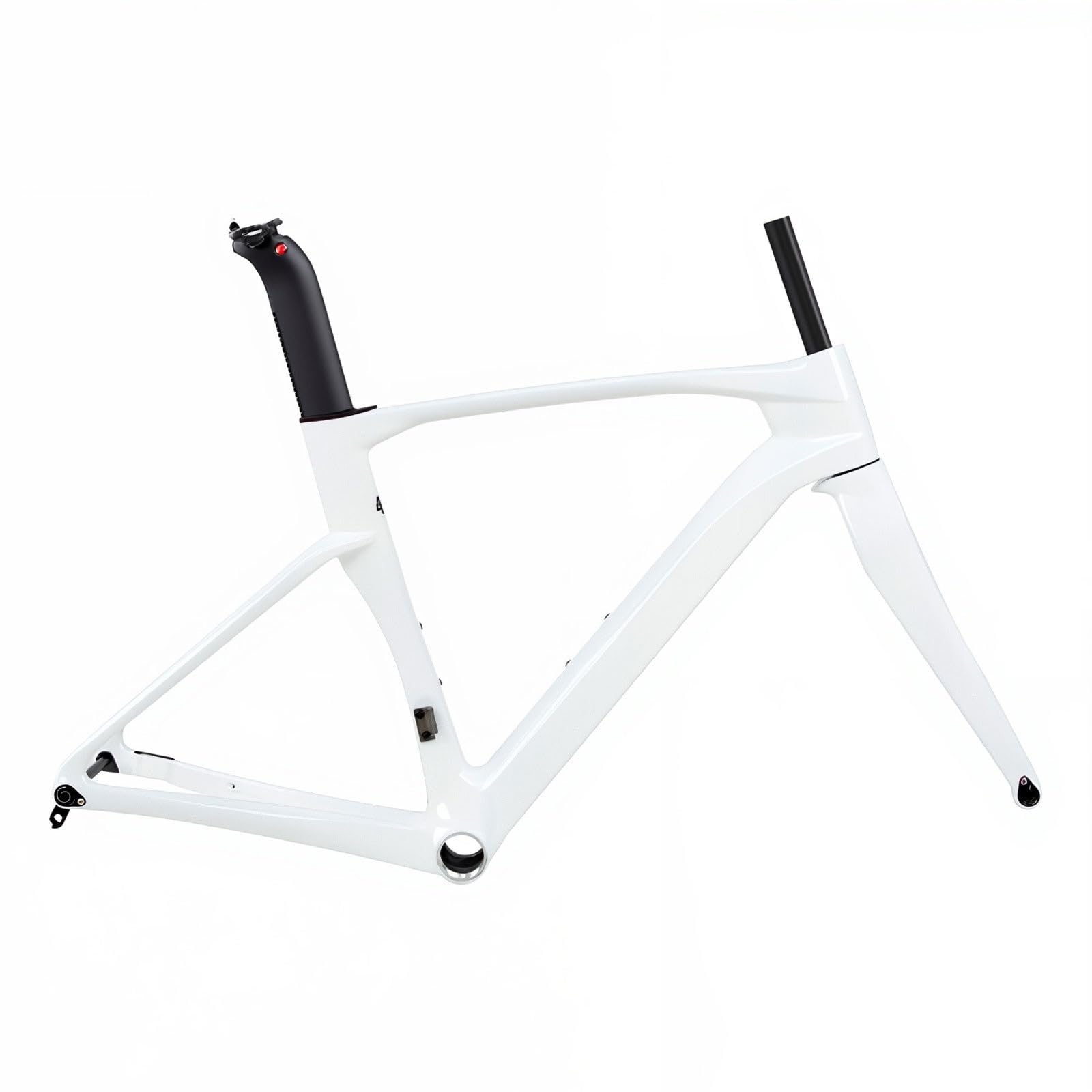 TUJISEK 700C Carbon Road Bike Frameset 43.5/46/48/50/52/54CM Wind Breaking Racing Frame Disc Brake Road Bikes Frame with Fork Thru-Axle Frame F12*100mm R12*142mm Internal Routing(White,54cm)