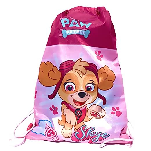 Coole-Fun-T-Shirts MED NAME gymnastiksäck ryggsäck barnryggsäck för flickor kompatibel med Paw Patrol, KITA skola förskola grundskola sport träning barn födelsedag 38 x 26 x cm rosa