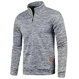 [X-cross] クロス ハーフジップ メンズ トレーナー 大きい 裏起毛 厚手 無地 ファスナー 冬 秋 裏ボア 暖かい スポーツ 長袖 部屋着 フリース アウトドア トレーニング プルオーバー 防寒 保温 アメカジ 伸縮 ストレッチ 大人 韓国 ストリート シンプル トップス 前あき 細見 おしゃれ カジュアル ルームウェア ファッション 通年 通勤 通学 (XL) グレー