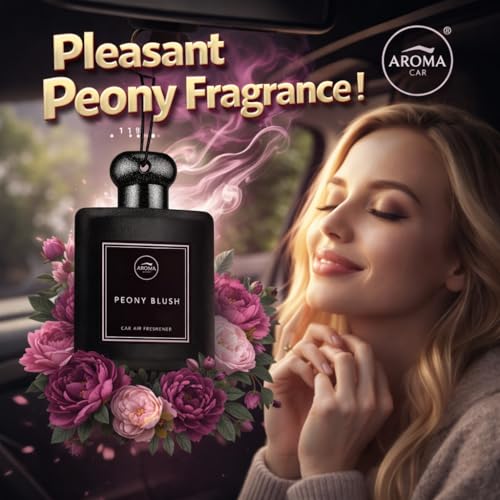 Image of Aroma Car Perfume Hanging Car Air Freshener, Peony Blush (Pack of 3)