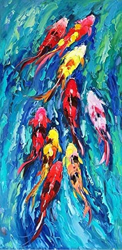 Peinture Diamant 5D Poisson Rouge Cadeau Idéal Grand Tableau Mosaïque Adulte 70x120cm