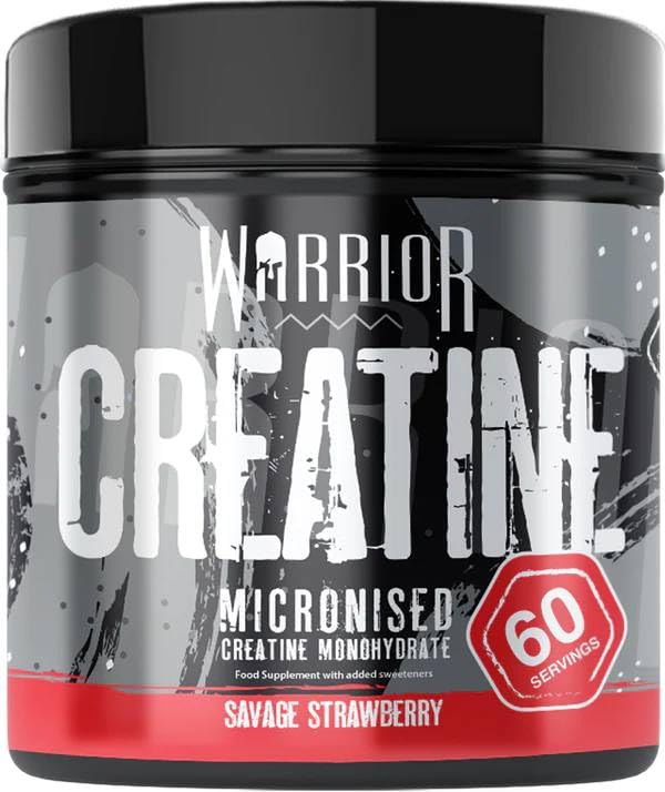 Creatine Monohydrate Powder 300g (90 Servings) – Pure Micronised Creatine Powder Supplement for Men & Women, Pre & Post Workout Strength, Muscle Growth & Recovery, Vegan – Savage Strawberry
