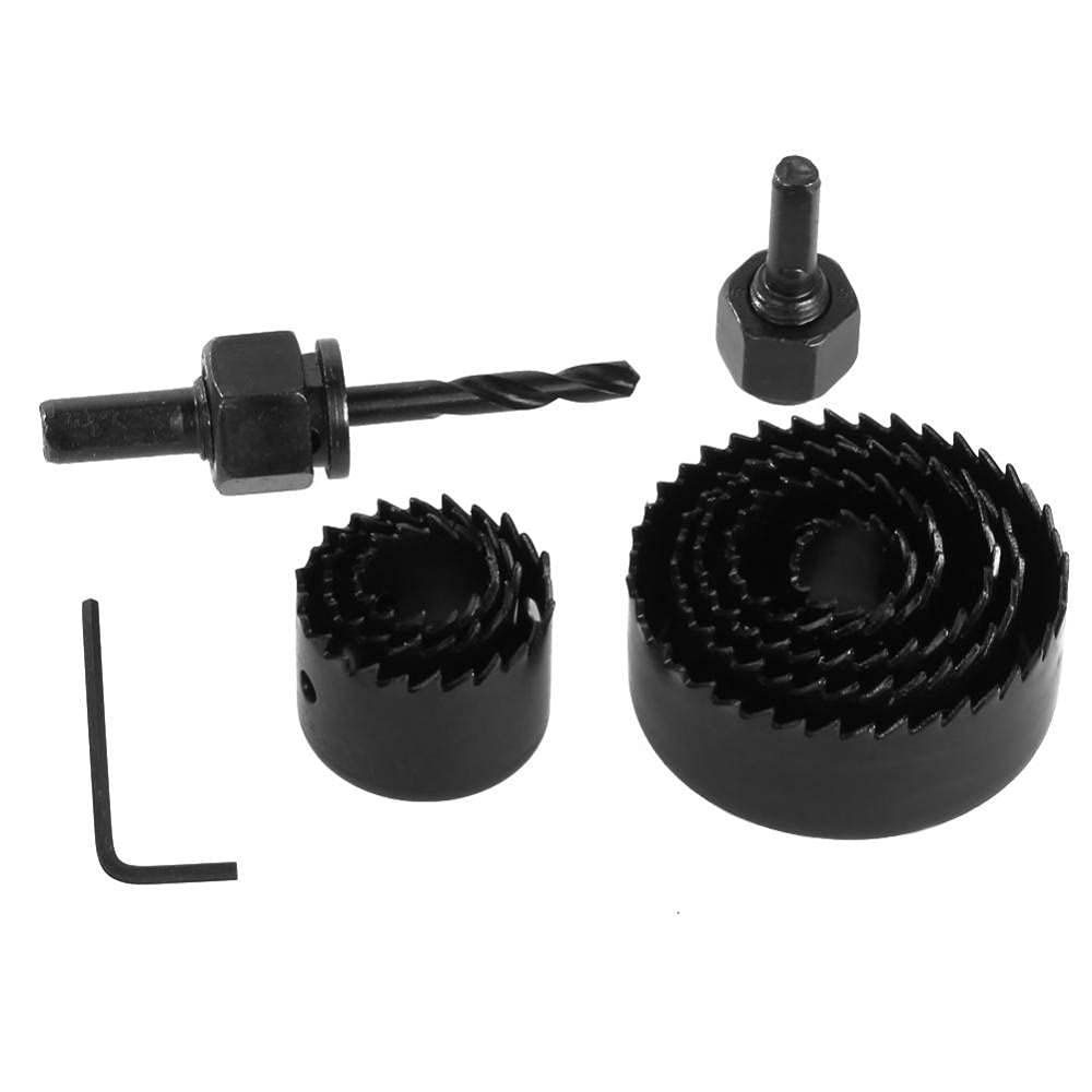 11pcs sega a tazza set da taglio kit strumento di foratura mandrini in metallo legno seghe punte per carotaggio lavorazione del legno, come mostrato
