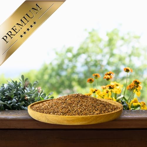 Lyra Pet® 10 kg Leinsamen in 30 L Tonne | Reich an Omega-3-Fettsäuren, Ballaststoffen & Proteinen | Ergänzungsfutter für Wildvögel | Nährstoffreiches, Ganzjähriges Vogelfutter | Ideal für Streufutter