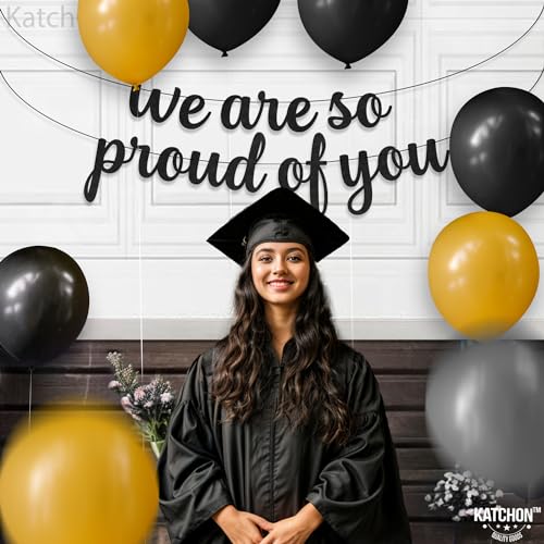 Image of KatchOn, Felt We are So Proud of You Banner - 8 Feet, No DIY | Congratulations Banner 2026, 2026 Graduation Decorations | We are So Proud of You Sign for Air Force Decorations for Party