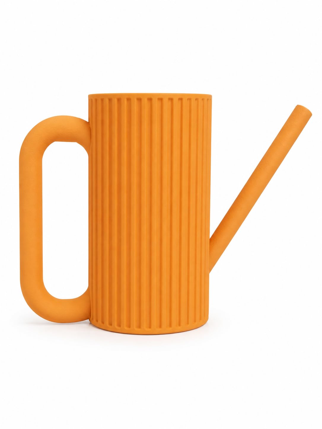 Indoor Watering Can 1L for Plants – Long Spout Precision Watering Jug for Houseplants, Succulents & Small Pots – Minimalist Ribbed Design – Strong Thick Plastic Durable Plant Can (Orange) — image 1