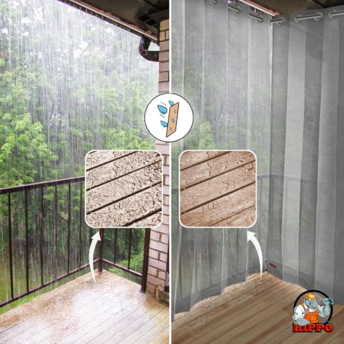 Image of HIPPO 150 GSM Outdoor Sun Blocking Balcony Eyelet /Grommet CurtainsCurtains Sun & UV Protection, Light Filtering Window Curtain (Grey, 4.5FTX8FT, 1PC)