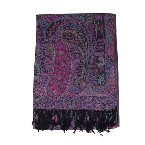 Women Paisley Pashmina Shawl Wrap Colorful Pattern Embroidered Reversible Winter Scarf4