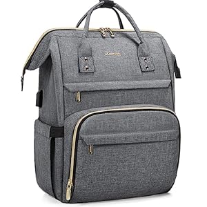 LOVEVOOK Laptop Backpack Women Teacher Backpack Nurse Bags, 15.6 Inch Womens Work Backpack Purse Waterproof Anti-theft Travel Back Pack with USB Charging Port (Grey)…