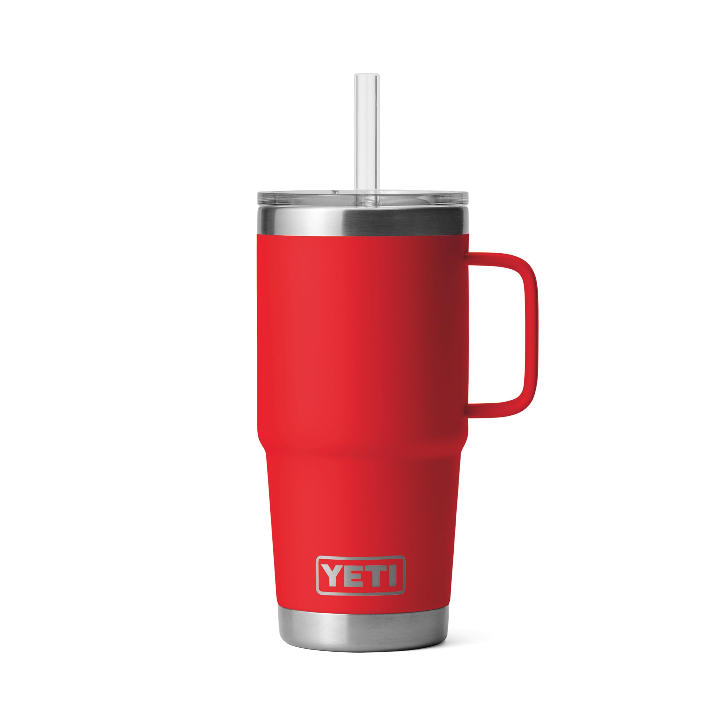 YETI Rambler Trinkbecher Mit Trinkhalmdeckel, Rescue Red, 25 oz (739 ml)