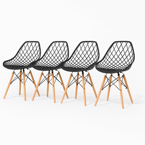 Catálogo para Comprar On-line Comedor Cuadrado 4 Sillas de esta semana. 46 MUNDO IN MUEBLES Set de 4 Sillas Eames Vento para Comedor | Estilo Moderno y Elegante | Sillas Ergonómicas y Premontadas | para Sala, Home Office | Base de Madera y Asiento de...