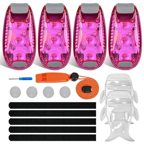 Image of Nilight LED Safety Light 4PCS Pink Marine Navigation Bike Tail Lights Three Modes Waterproof Reflective Gear Clip On Flash Strobe Indicator Lamp for Night Boating Fishing Cycling Jogging