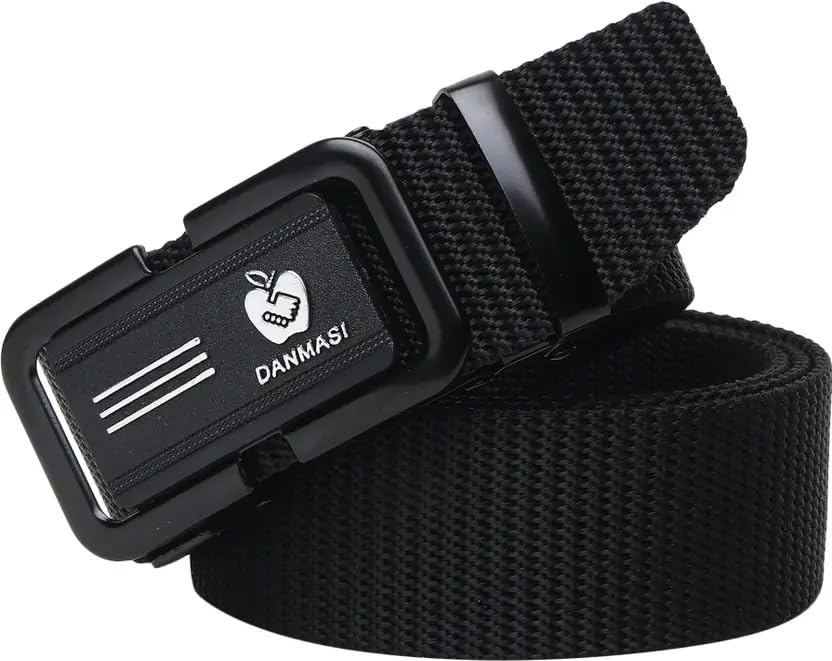 Tactical Belt, Black Nylon Web Belt with Quick Release Buckle, Military Style Canvas Belt