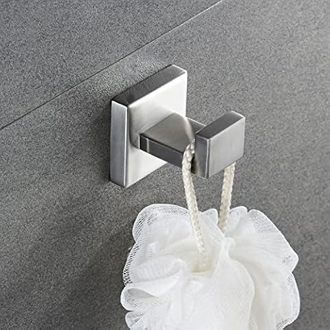 JunSun Bath Robe Hook Modern Design Little Bath Towel Hook Coat Hook Contemporary Bedroom Hooks Clothes Hook Kitchen Hooks Stainless Steel Wall Mounted Hook Anti-Rust Garage Hooks Brushed Nickel Cover