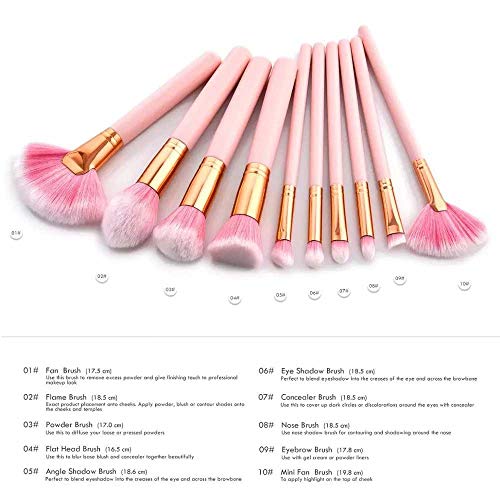 Makeup brush 10/4pcs Makeup Brushes Set Pink Wood Handle Foundation Professional Make Up Brush Beauty Tools Kit Lip Eye Liner - Image 3