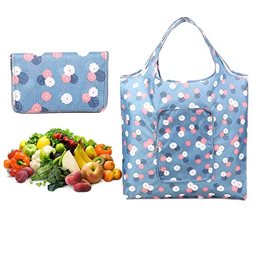 Bolsa de Compras Plegable, Bolsa de Compras Reutilizable, Bolsas de Compras Ecológicas, Bolsos de Compras Lavables, Bolsas de Comestibles Plegables Reutilizables, Duradera, Ligera,para Compras,2 Pcs Cover