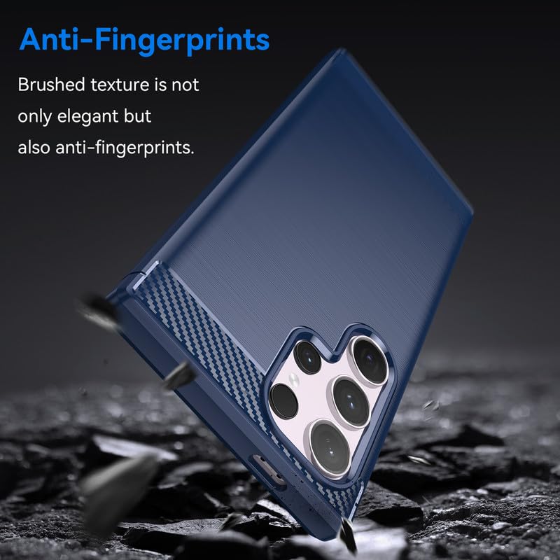 Image of Hybrid Carbon Fiber Back Case for Samsung Galaxy S24 Ultra (Blue)
