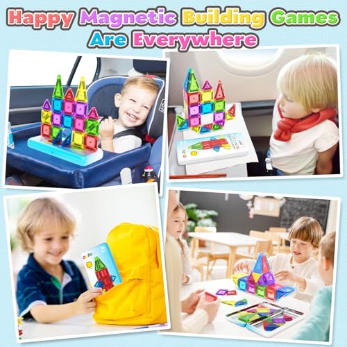 ORZbb Magnetic Tiles Mini Travel Set — 36-Piece Compact Building Toy — view 2