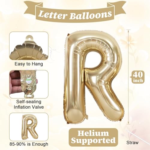 Image of 40 Inch Champagne Gold BRIDE Letter Balloons, Bachelorette Party Decor