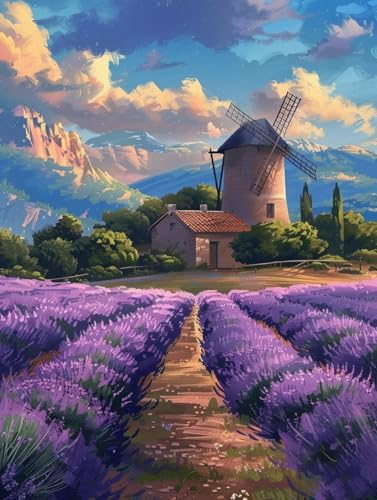 Pintura con numeros acrilico para reducir el estres mediante manualidades de paisajes 90x120cm