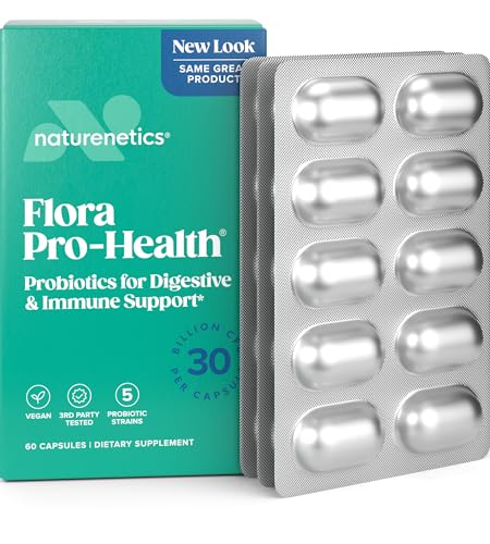 Probiotics 30 Billion CFU - 5 Strains to Support Digestive and Immune Health for Women and Men - Individually Foil Wrapped, Shelf Stable - Gluten and Dairy Free, Vegan - 60 Capsules - 60 Day Supply