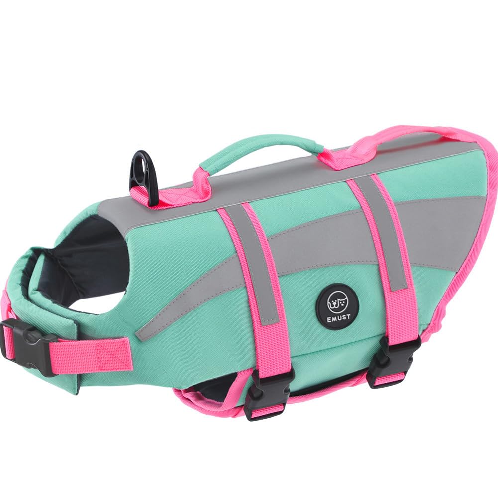 EMUST Life Vests for Dogs, Lightweight Small/Medium/Large Dog Life Preserver, XL Dog Life Jacket for Swimming/Boat/Water, Life Jacket for Large Dogs,