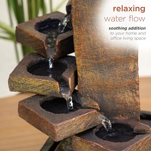 Alpine Corporation TT8000 Indoor/Outdoor Tabletop Tiered Stone Eternity Fountain thumb #6