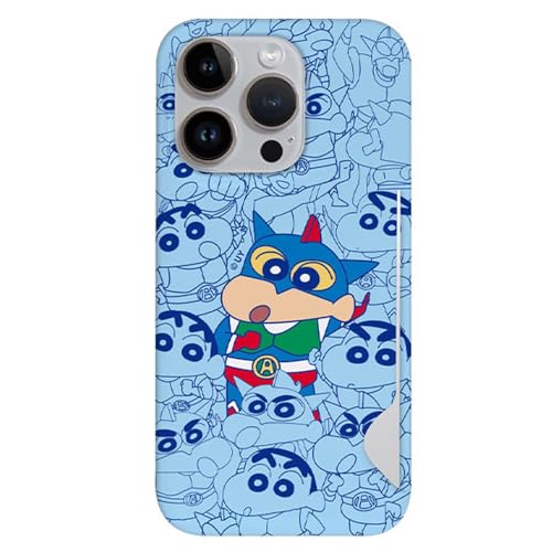 iPhone 16 Pro Max 用 ケース クレヨンしんちゃん アクション仮面 コスプレ しんちゃん パターン 薄型 カード収納 スリム ハードケース 【日本国内発送】 Crayon Shinchan Focus Line Card Slim S1 C