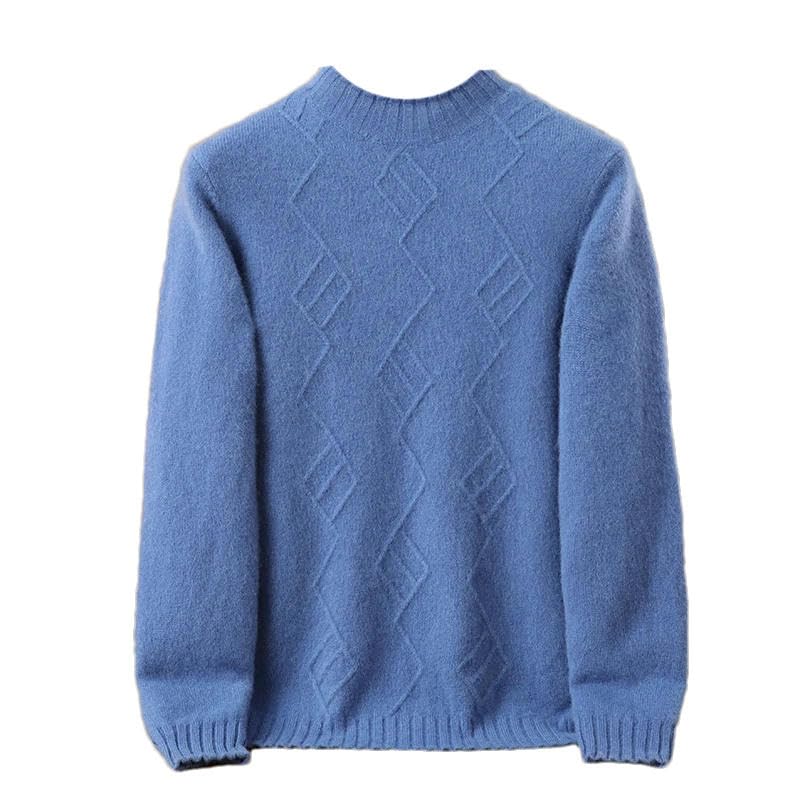 Pull shirt homme col rond manches longues en maille ample anti-froid - 3