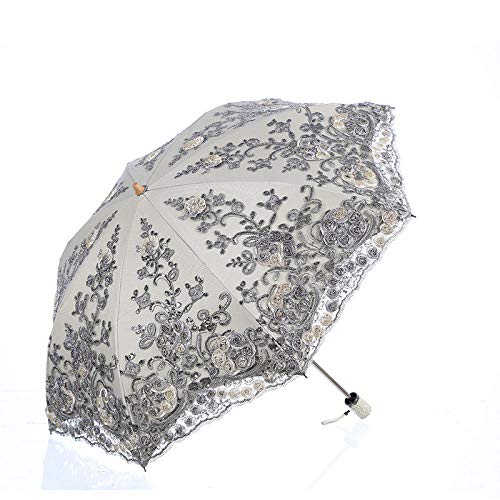 Parapluie pliant femmes brodé en dentelle chic et compact