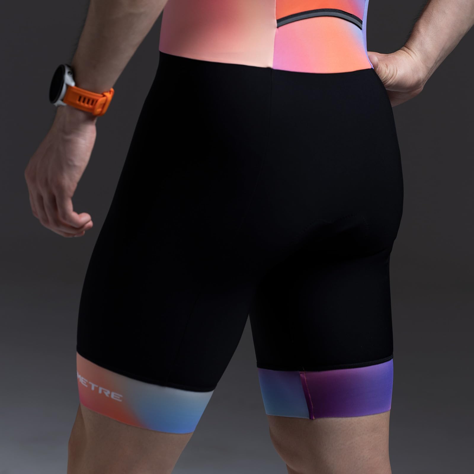 MY KILOMETRE Męski Kombinezon Triathlonowy z Krótkim Rękawem – Jednoczęściowy Trisuit Oddychający i Szybkoschnący z Tylną Kieszenią