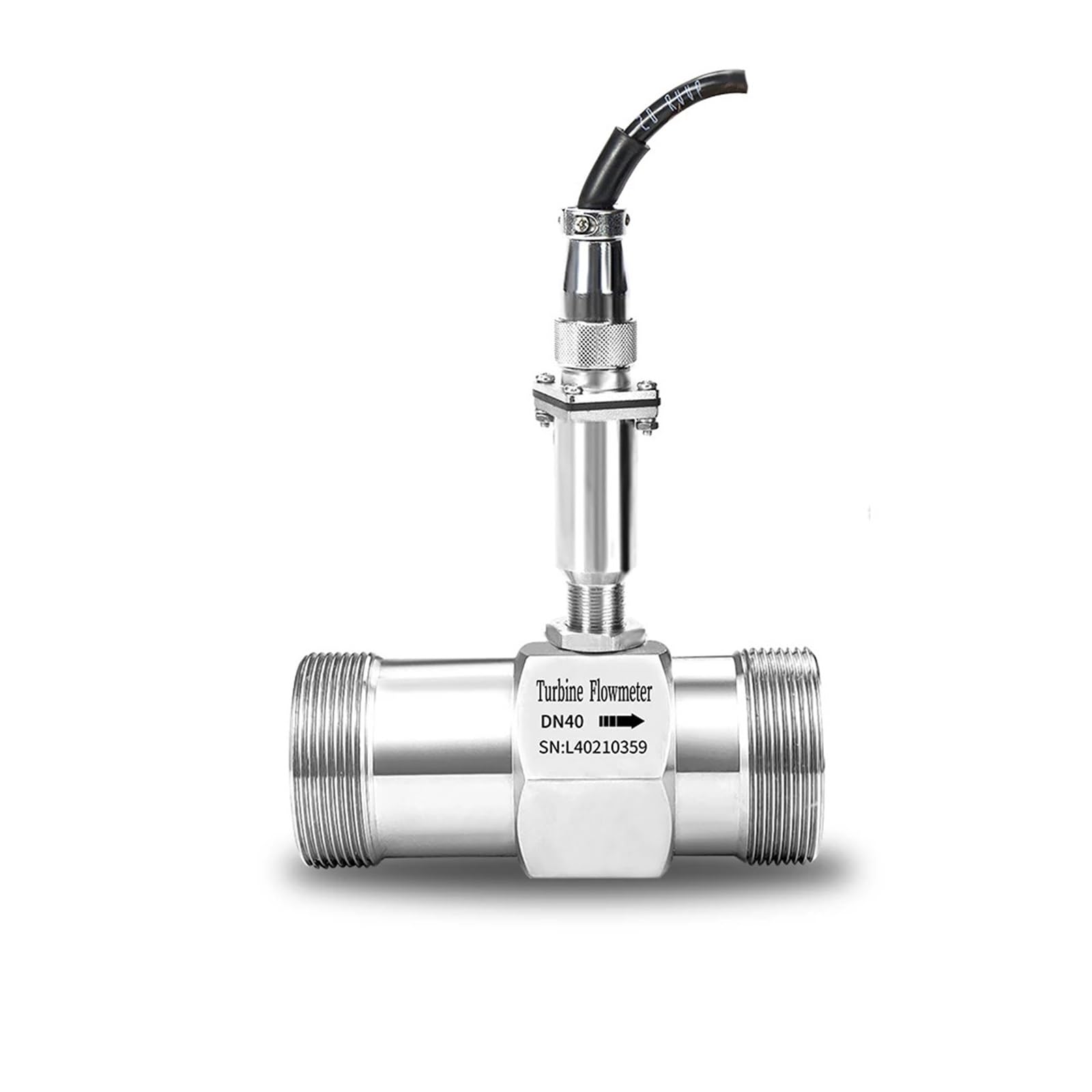 BALYDLUL 12-24VDC Pulse Signal Turbine Flowmeter Clamp Thread Connection(DN15 male thread)