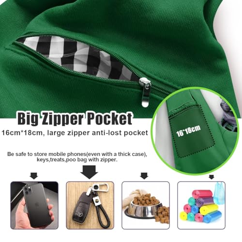 Image of Tomkas Dog Sling Carrier for Small Dogs Puppy Carrier for Small Dogs (Emerald Green, Adjustable Strap & Zipper Pocket)