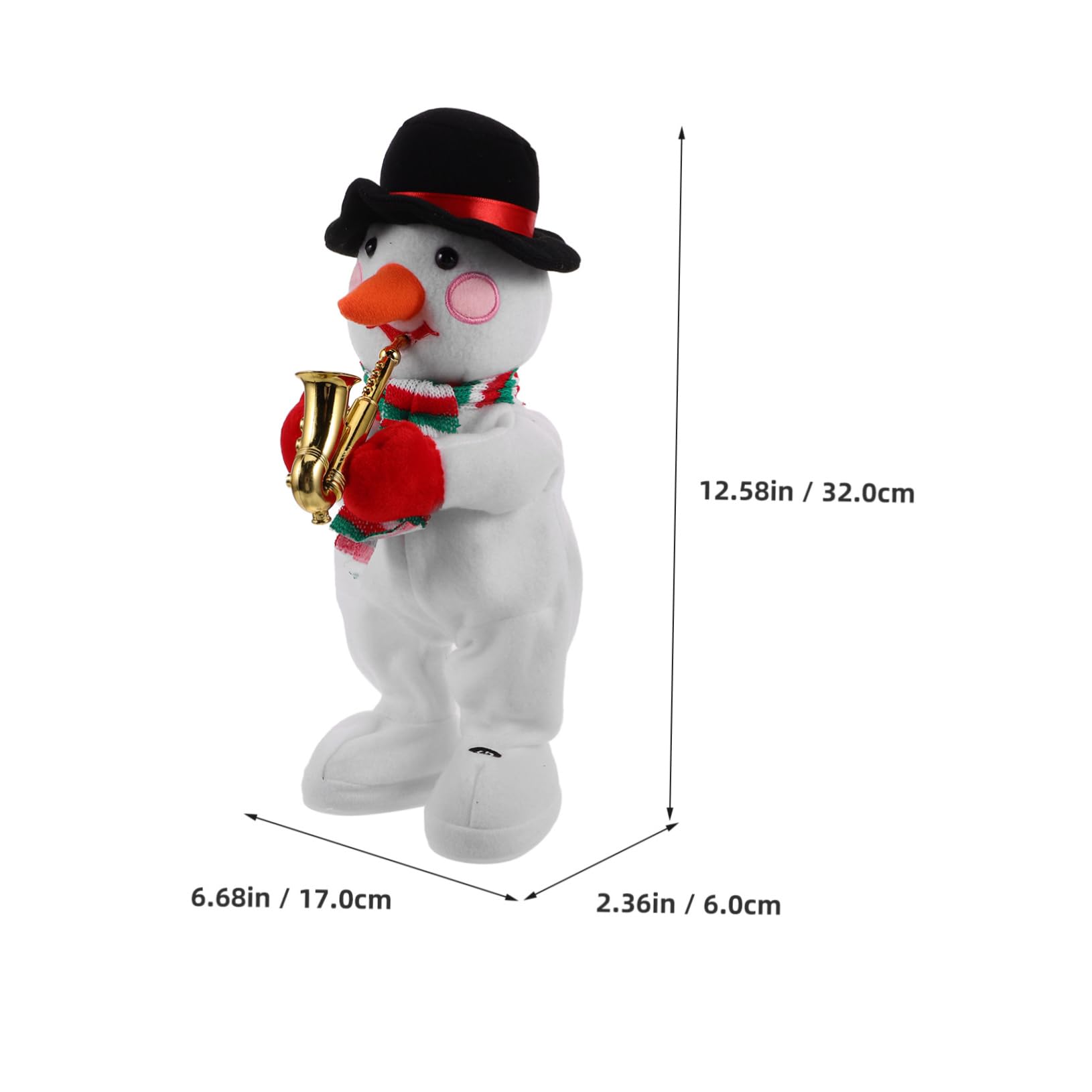 LIOOBO Muñeco de nieve musical eléctrico de peluche con características de canto bailando, decoración navideña para fiestas, no incluye pilas