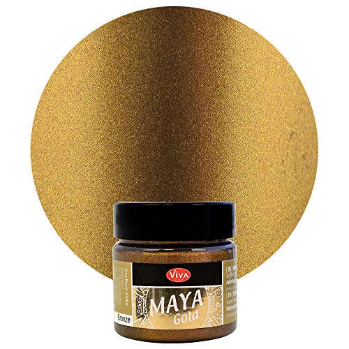 Viva Decor® Maya Gold (brons, 45 ml), glanzende metallic kleuren om te knutselen, acrylverf, goud metallic, voor hout… - Image 3