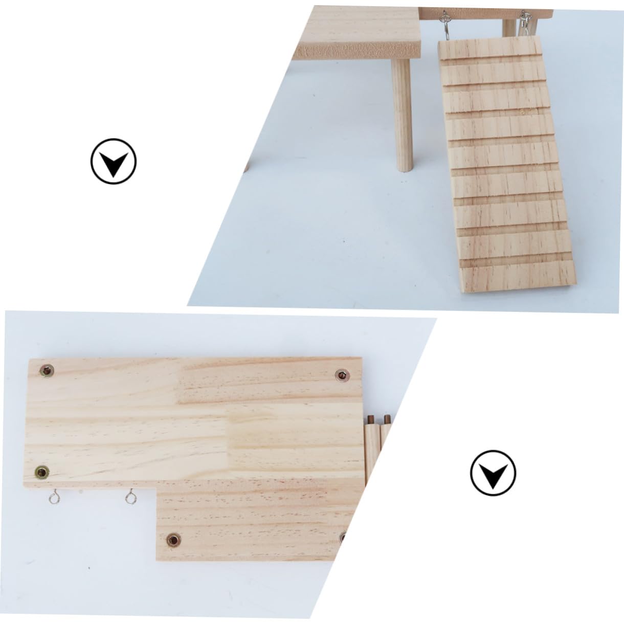 TOYANDONA Beißfestes Rattenspielzeug zur Bewegung für Käfig Hamsterplattform mit Leiter Natürliches Kleintier Spielzeug für Hamster und Vögel