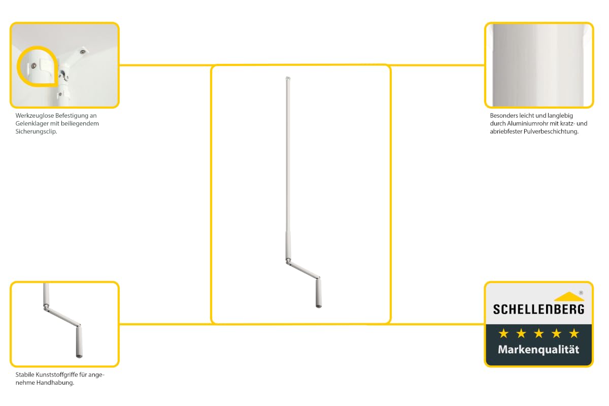 Schellenberg 11114 Biela con clip de seguridad DE, 140 cm, premontada, blanca