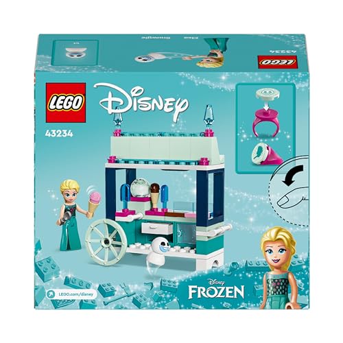 LEGO Disney Princess Les Délices Glacés d’Elsa, Jouet de Chariot à Glace, Mini Poupée Elsa et Bonhomme de Neige de La Reine des Neiges, Cadeau de Princesse pour Filles et Garçons Dès 5 Ans 43234