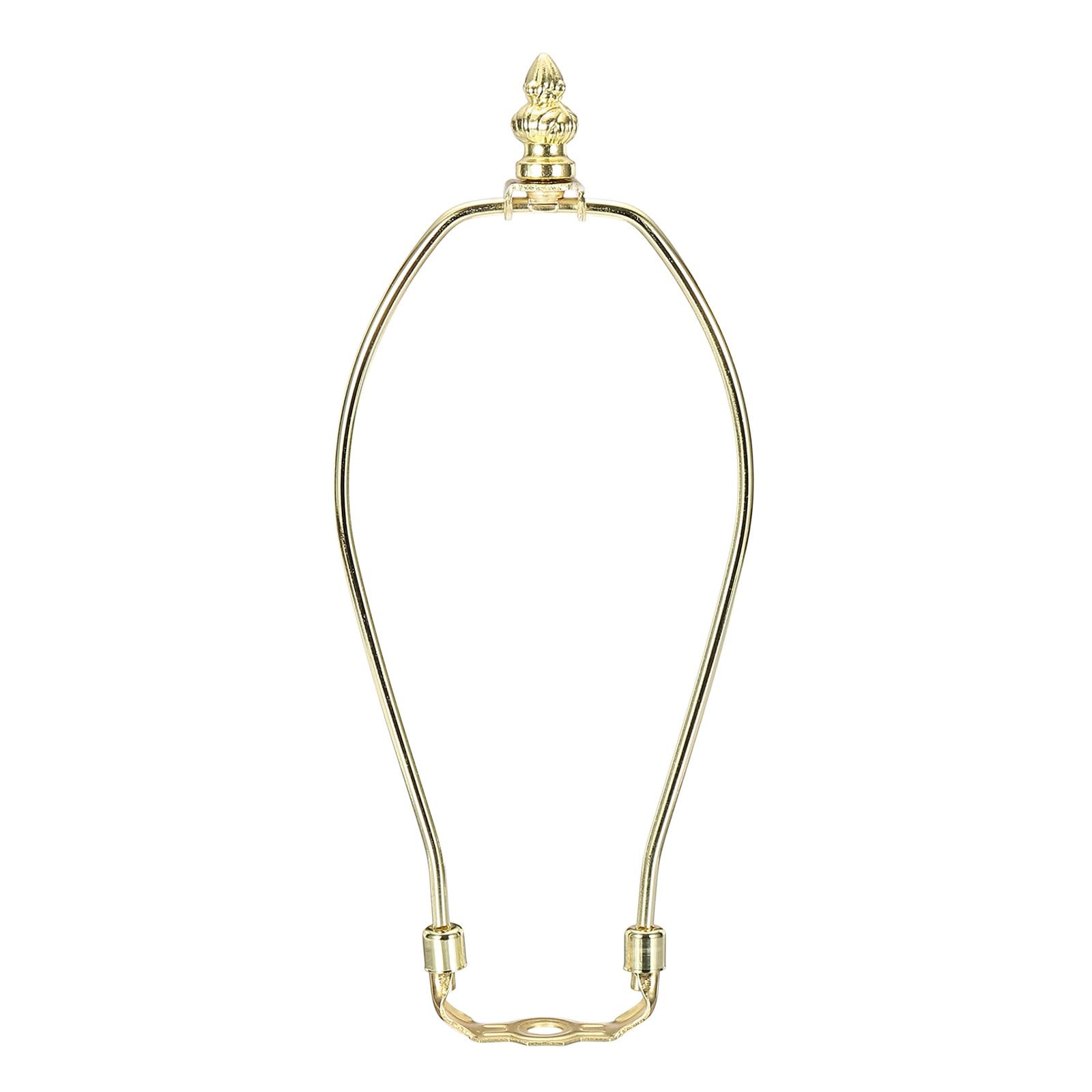 PATIKIL 1 Set 9" Lamp Shade Harp Holder, Heavy Duty Detachable Lampshade Brackets with 1.38" Height Solid Metal Finial Shade Holder for Table and Floor Lamps, Gold