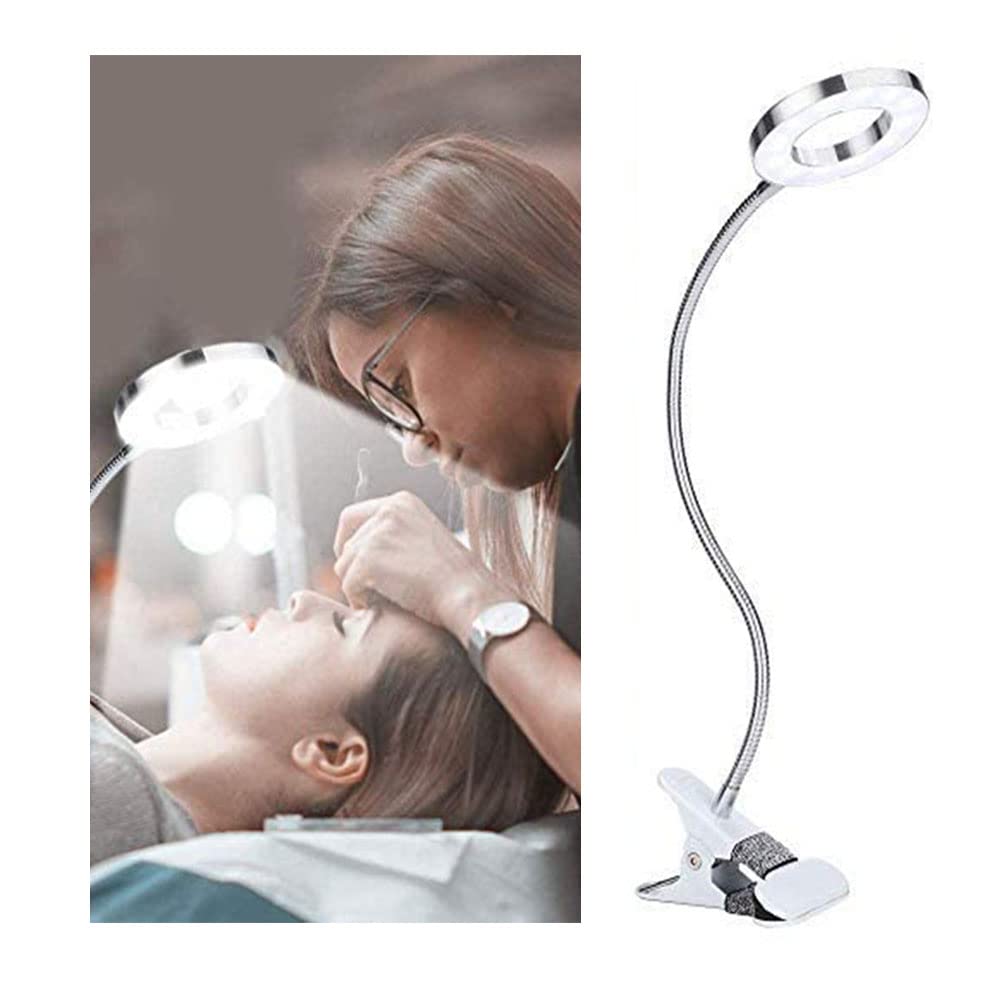 Lampada LED A Collo D'Oca Per Tatuaggi E Bellezza | USB Ricaricabile Con Clip 360° | Luce Senza Sfarfallio Per Unghie, Sopracciglia, Manicure - 3