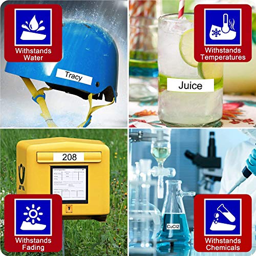 Unistar Compatible Label Tape Replacement For Brother Ptouch 12Mm 0.47 Inch Laminated Black On White Tape, Tze-231 Tze231 Tz-231 For Label Maker Pt-D210 Pt-D400 Pt-D600 Pt-1280, 26.2 Feet, 10 Pack #TOP2