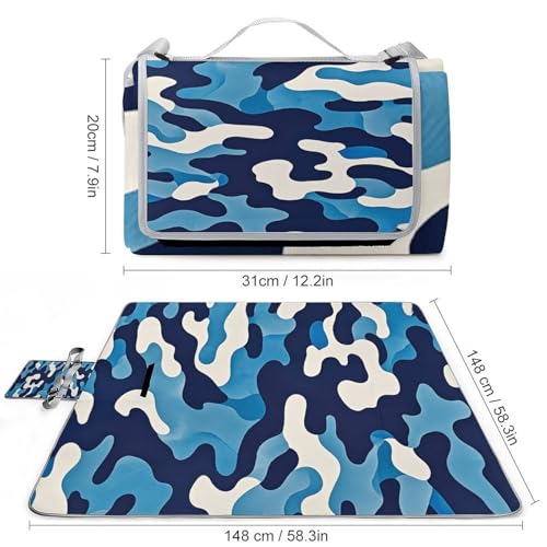 Couverture de plage imperméable et isolante 147 cm imprimé camouflage - 4