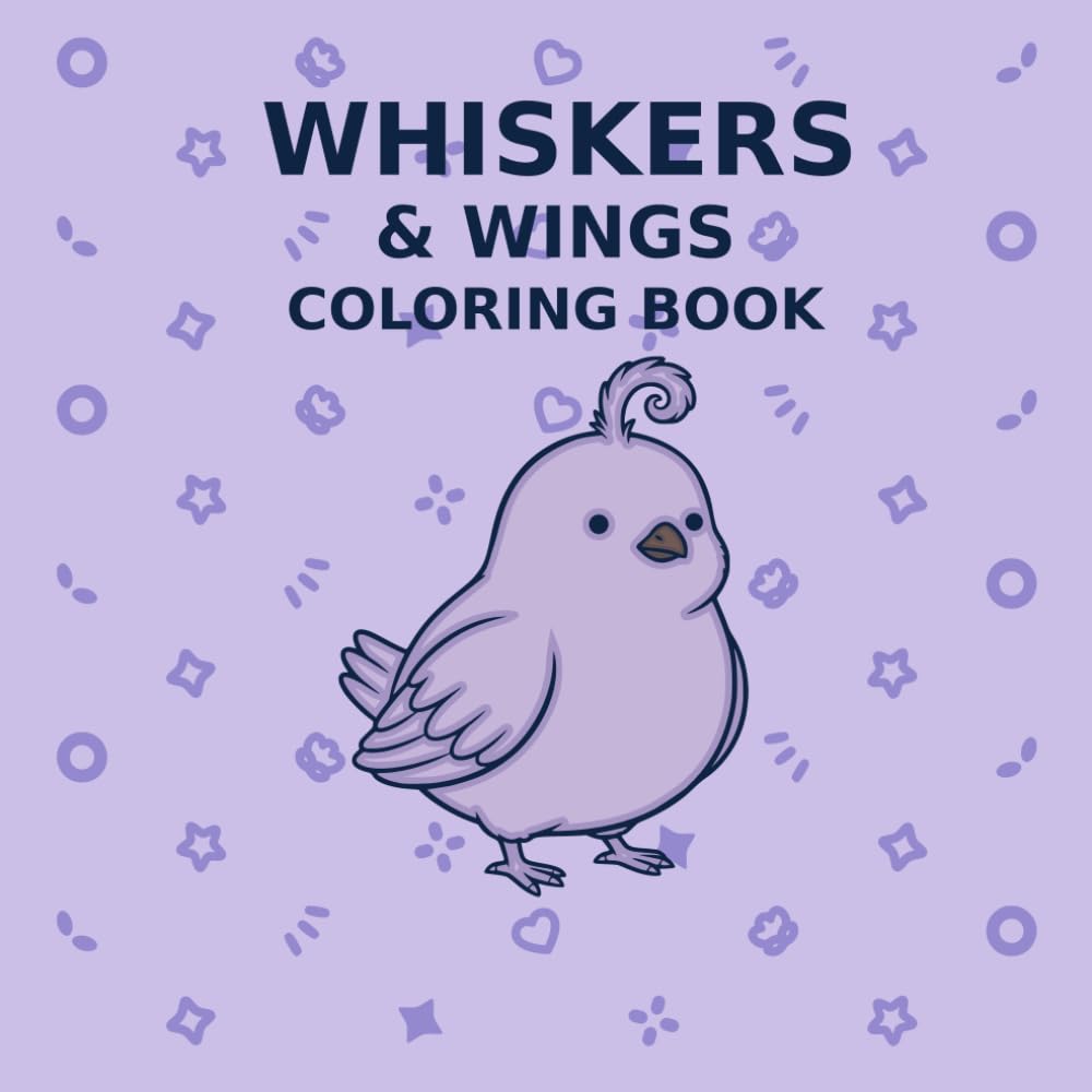 Whiskers & Wings Coloring Book