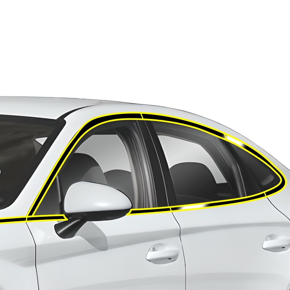 BOGAR TECH DESIGNS Side Window Chrome Delete Overlay Compatible with Hyundai Sonata 2020-2023, Gloss Black